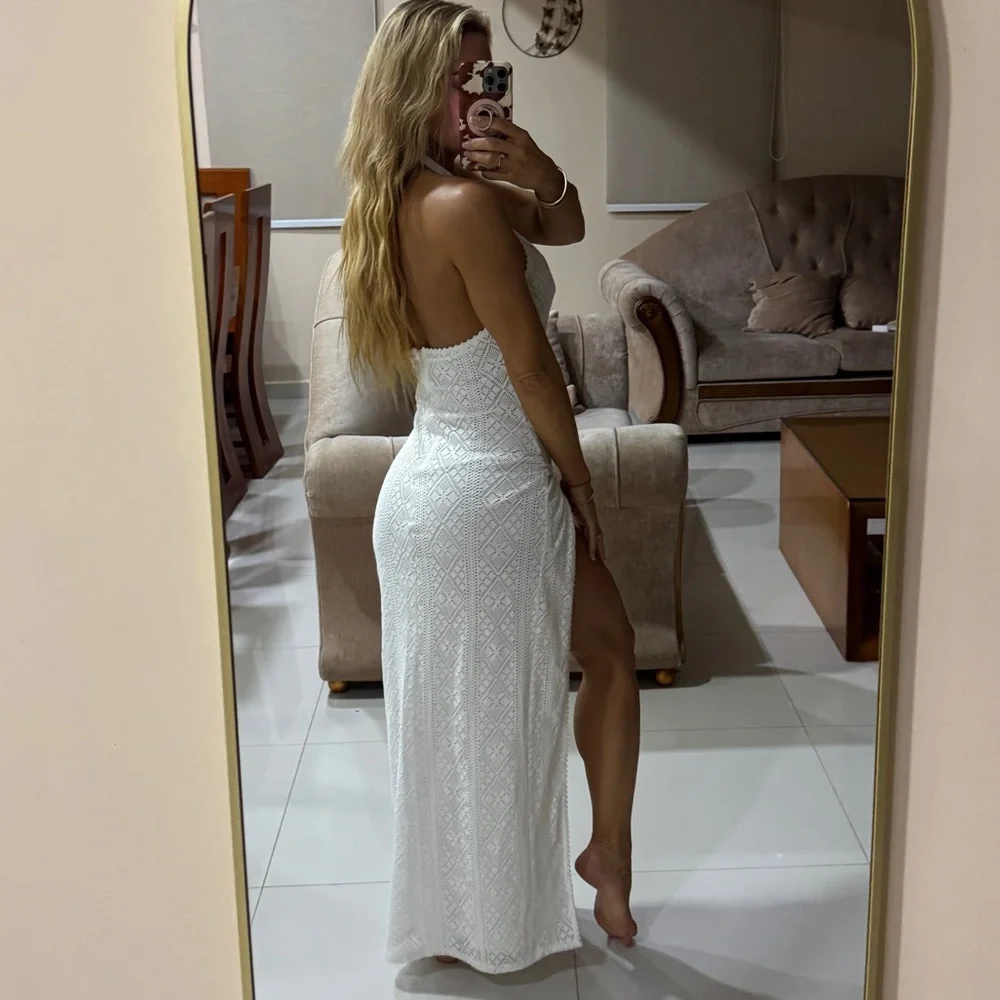 Elegant White Sleeveless Maxi Dress - Picture 7 of 10